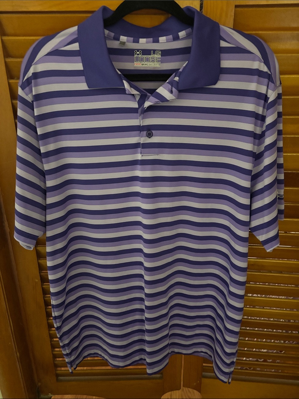 LG Launched Loose Purple and White Striped Polo Shirt